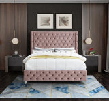 Meridian Furniture - Savan Velvet King Bed In Pink - Savanpink-K