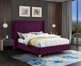 Meridian Furniture - Savan Velvet King Bed In Purple - Savanpurple-K