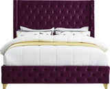 Meridian Furniture - Savan Velvet King Bed In Purple - Savanpurple-K