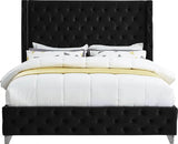 Meridian Furniture - Savan Velvet Queen Bed In Black - Savanblack-Q