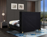 Meridian Furniture - Savan Velvet Queen Bed In Black - Savanblack-Q