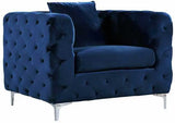Meridian Furniture - Scarlett Velvet Chair In Navy - 663Navy-C