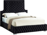 Meridian Furniture - Sedona Velvet King Bed In Black - Sedonablack-K