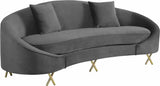 Meridian Furniture - Serpentine 3 Piece Living Room Set In Grey - 679Grey-S-3Set