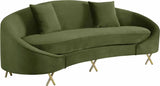 Meridian Furniture - Serpentine 3 Piece Living Room Set In Olive - 679Olive-S-3Set