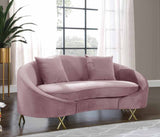 Meridian Furniture - Serpentine 3 Piece Living Room Set In Pink - 679Pink-S-3Set