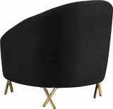 Meridian Furniture - Serpentine Velvet Chair In Black - 679Black-C
