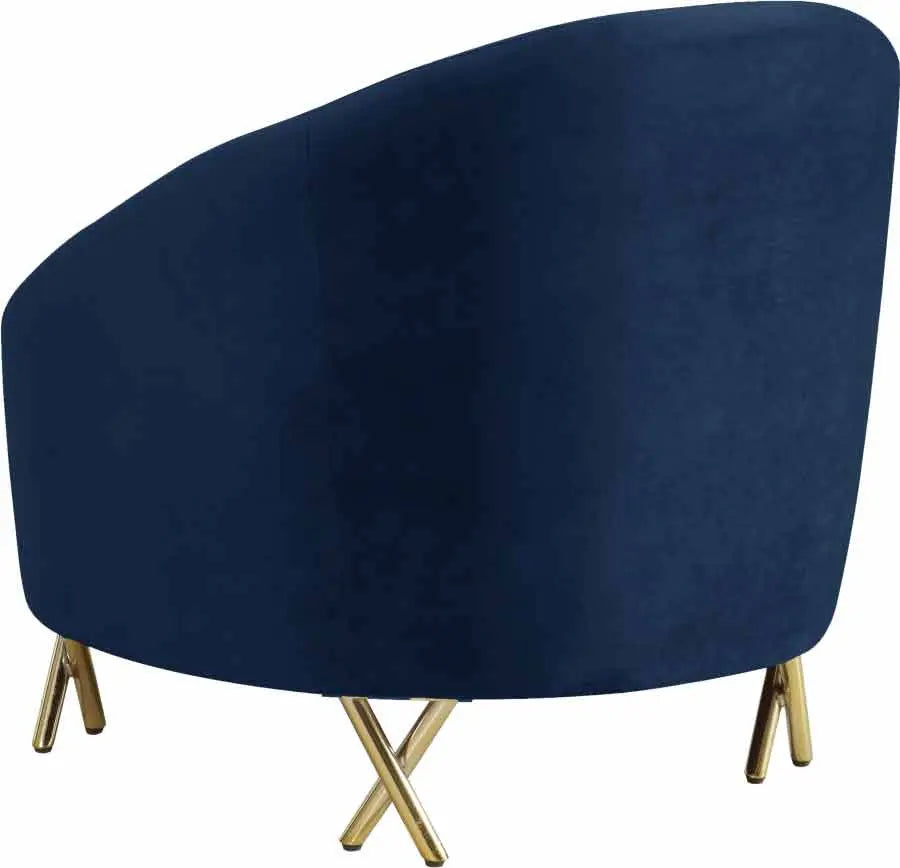 Meridian Furniture - Serpentine Velvet Chair In Navy - 679Navy-C