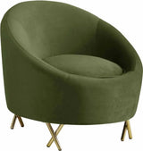 Meridian Furniture - Serpentine Velvet Chair In Olive - 679Olive-C