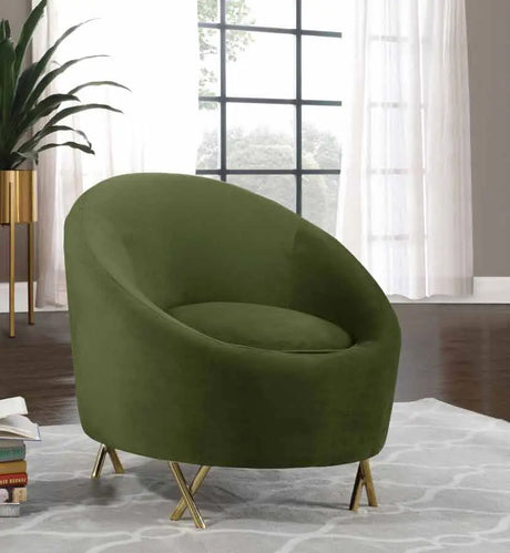 Meridian Furniture - Serpentine Velvet Chair In Olive - 679Olive-C