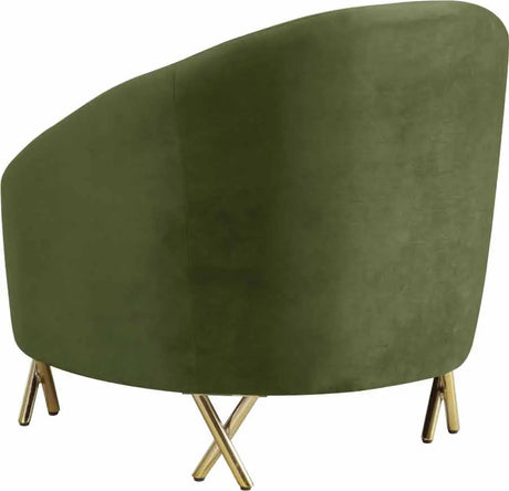 Meridian Furniture - Serpentine Velvet Chair In Olive - 679Olive-C