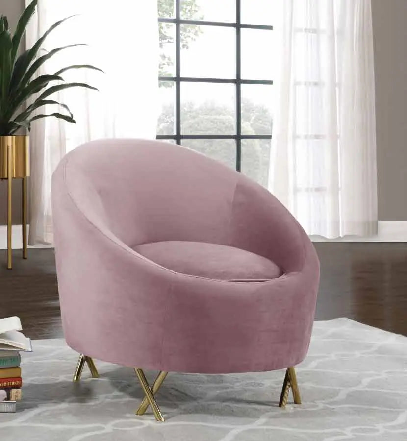 Meridian Furniture - Serpentine Velvet Chair In Pink - 679Pink-C