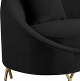 Meridian Furniture - Serpentine Velvet Loveseat In Black - 679Black-L