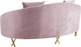 Meridian Furniture - Serpentine Velvet Loveseat In Pink - 679Pink-L