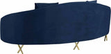 Meridian Furniture - Serpentine Velvet Sofa In Navy - 679Navy-S