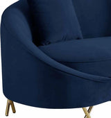 Meridian Furniture - Serpentine Velvet Sofa In Navy - 679Navy-S