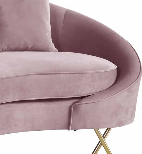 Meridian Furniture - Serpentine Velvet Sofa In Pink - 679Pink-S