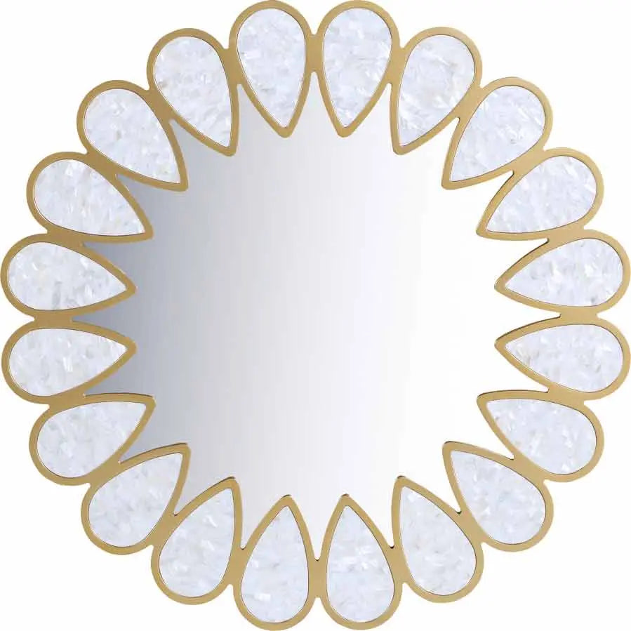 Meridian Furniture - Shell Mirror In Gold - 444-M