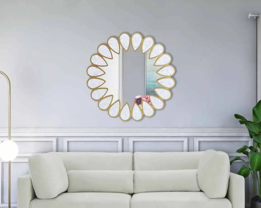 Meridian Furniture - Shell Mirror In Gold - 444-M