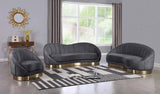 Meridian Furniture - Shelly 3 Piece Living Room Set In Grey - 623Grey-S-3Set