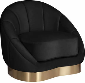 Shelly Velvet Chair In Black - 623Black-C | Meridian