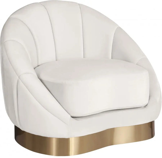 Meridian Furniture - Shelly Velvet Chair In Cream - 623Cream-C