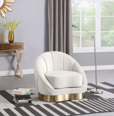 Meridian Furniture - Shelly Velvet Chair In Cream - 623Cream-C