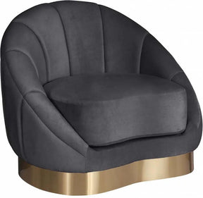 Shelly Velvet Chair In Grey - 623Grey-C | Meridian