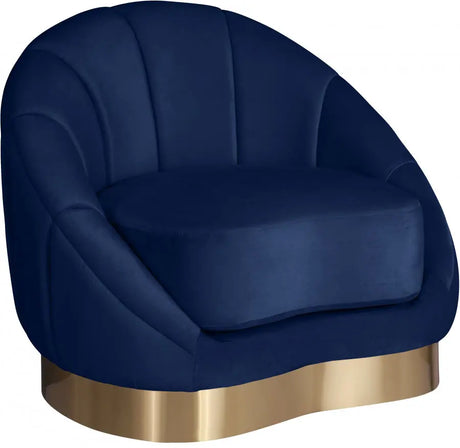 Meridian Furniture - Shelly Velvet Chair In Navy - 623Navy-C