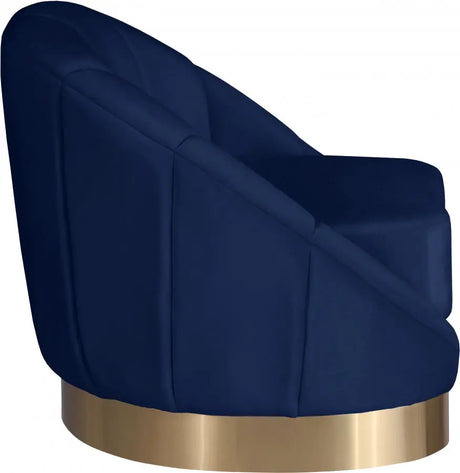 Meridian Furniture - Shelly Velvet Chair In Navy - 623Navy-C