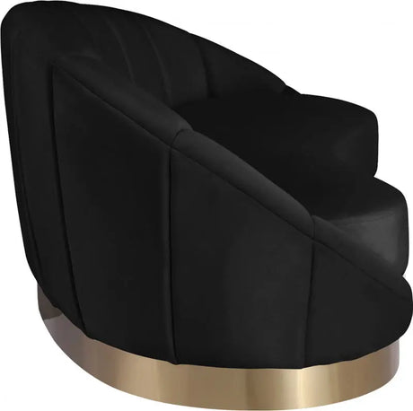 Meridian Furniture - Shelly Velvet Chaise In Black - 623Black-Chaise