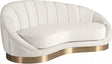Shelly Velvet Chaise In Cream - 623Cream-Chaise | Meridian