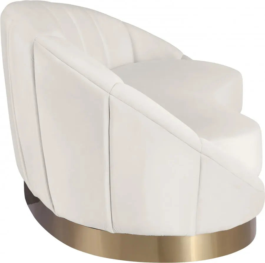 Meridian Furniture - Shelly Velvet Chaise In Cream - 623Cream-Chaise