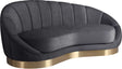 Shelly Velvet Chaise In Grey - 623Grey-Chaise | Meridian
