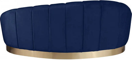 Meridian Furniture - Shelly Velvet Chaise In Navy - 623Navy-Chaise