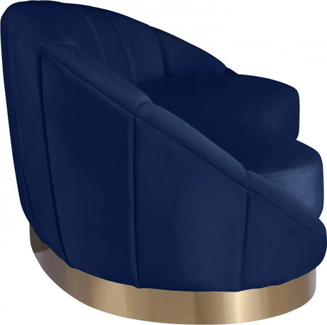 Meridian Furniture - Shelly Velvet Chaise In Navy - 623Navy-Chaise