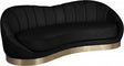 Shelly Velvet Sofa In Black - 623Black-S | Meridian