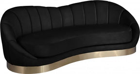 Shelly Velvet Sofa In Black - 623Black-S | Meridian