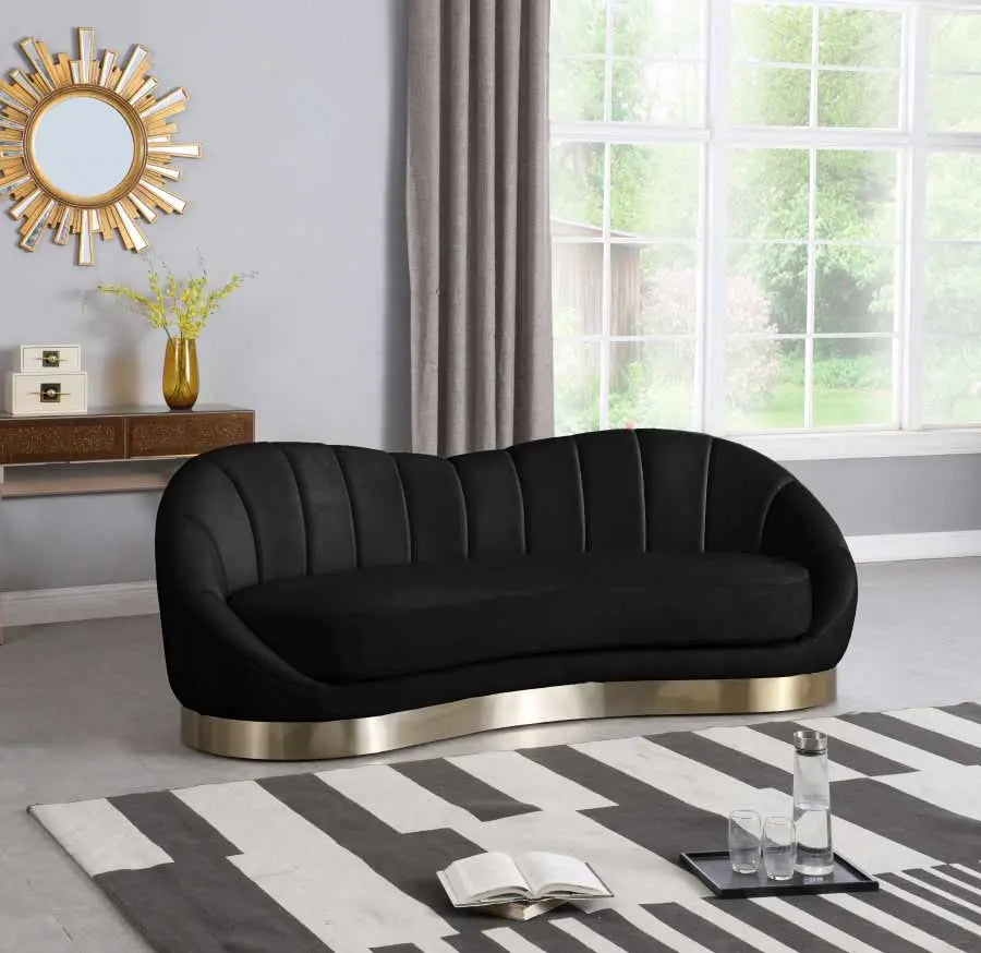 Meridian Furniture - Shelly Velvet Sofa In Black - 623Black-S