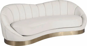 Shelly Velvet Sofa In Cream - 623Cream-S | Meridian