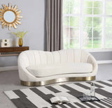 Meridian Furniture - Shelly Velvet Sofa In Cream - 623Cream-S