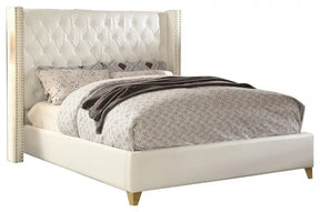 Soho Bonded Leather King Bed In White - Sohowhite-K | Meridian