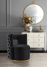 Meridian Furniture - Theo Velvet Accent Chair In Black - 594Black