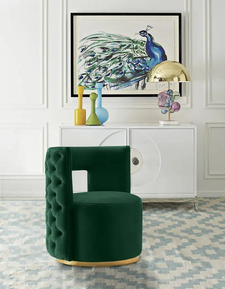 Meridian Furniture - Theo Velvet Accent Chair In Green - 594Green