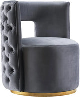 Meridian Furniture - Theo Velvet Accent Chair In Grey - 594Grey