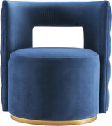 Meridian Furniture - Theo Velvet Accent Chair In Navy - 594Navy