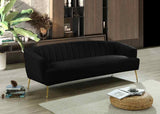 Meridian Furniture - Tori 3 Piece Living Room Set In Black - 657Black-S-3Set