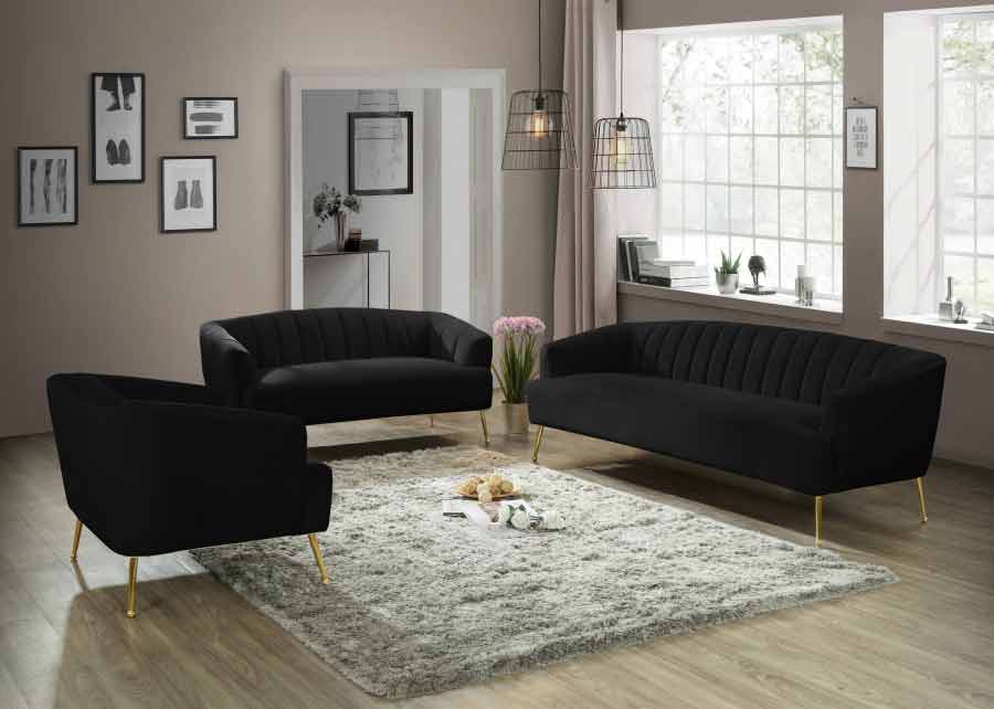 Meridian Furniture - Tori Velvet Chair In Black - 657Black-C
