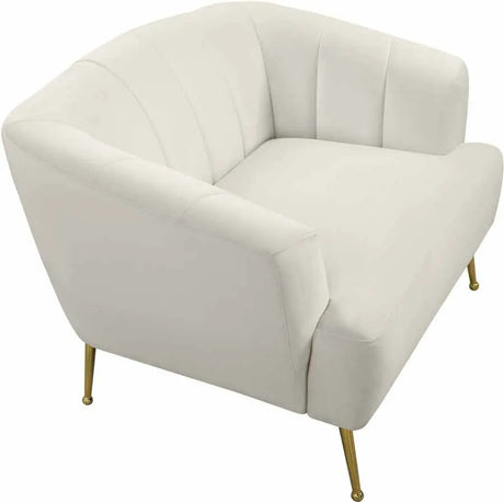 Meridian Furniture - Tori Velvet Chair In Cream - 657Cream-C