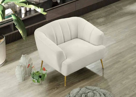 Meridian Furniture - Tori Velvet Chair In Cream - 657Cream-C